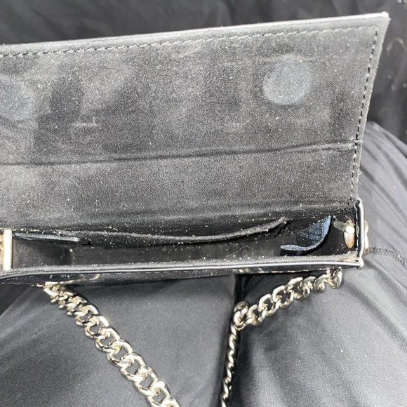 Mini Black Leather Square Purse with Silver Chains by Urban Outfitters - Picture 4 of 4